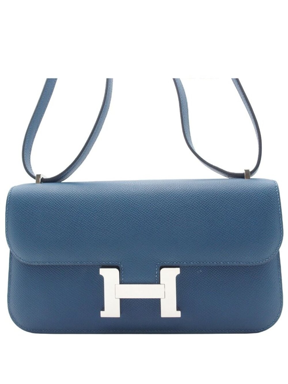 Hermes Constance Elan Blue Thailand Silver Epsom Miroir Shoulder Bag